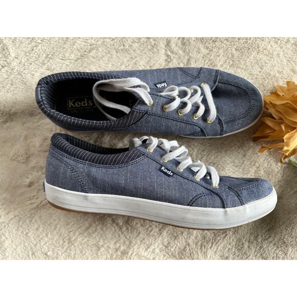Keds Blue and White Women's Flats - Picture 3 of 6
